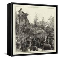 The Unveiling of the Waterloo Monument in the Evere Cemetery, Brussels, by the Duke of Cambridge-null-Framed Stretched Canvas