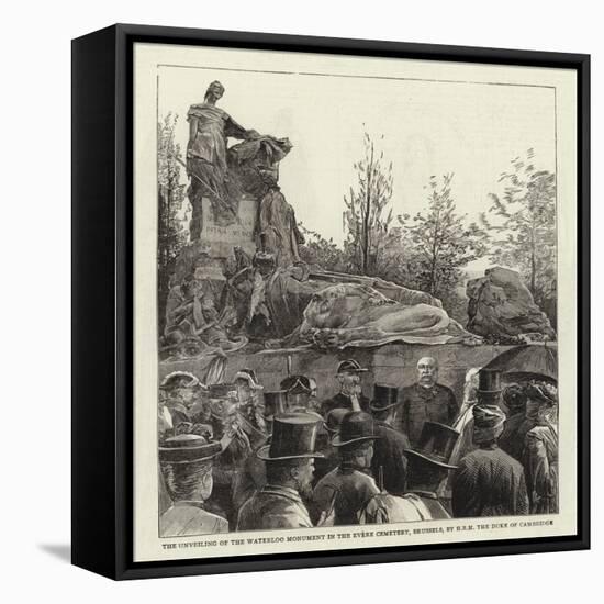 The Unveiling of the Waterloo Monument in the Evere Cemetery, Brussels, by the Duke of Cambridge-null-Framed Stretched Canvas