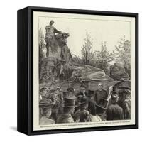 The Unveiling of the Waterloo Monument in the Evere Cemetery, Brussels, by the Duke of Cambridge-null-Framed Stretched Canvas