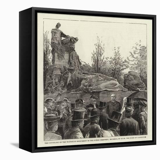 The Unveiling of the Waterloo Monument in the Evere Cemetery, Brussels, by the Duke of Cambridge-null-Framed Stretched Canvas