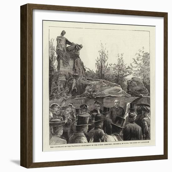 The Unveiling of the Waterloo Monument in the Evere Cemetery, Brussels, by the Duke of Cambridge-null-Framed Giclee Print