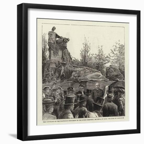 The Unveiling of the Waterloo Monument in the Evere Cemetery, Brussels, by the Duke of Cambridge-null-Framed Giclee Print