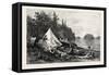 The Upper Lakes, Camp on Victoria Island, Canada, Nineteenth Century-null-Framed Stretched Canvas