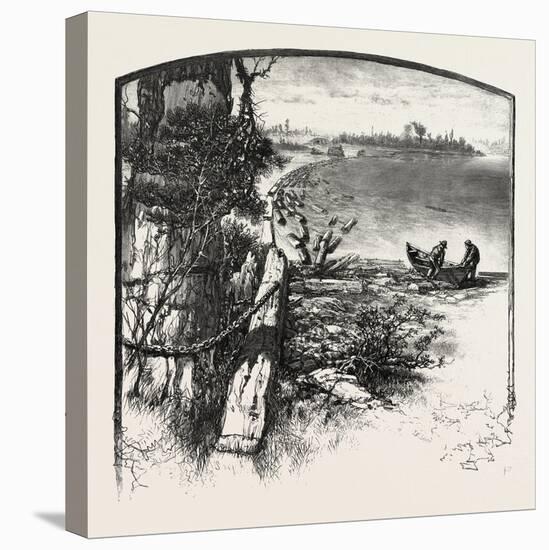 The Upper Ottawa, Timber Boom, Fitzroy Harbour, Canada, Nineteenth Century-null-Stretched Canvas