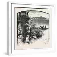 The Upper Ottawa, Timber Boom, Fitzroy Harbour, Canada, Nineteenth Century-null-Framed Giclee Print