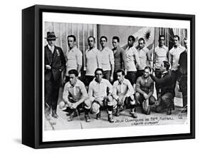 The Uruguay Football Team at the Paris Olympic Games, 1924-null-Framed Stretched Canvas