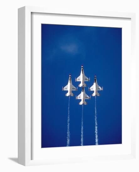 The Us Air Force Thunderbirds Climbing in a Tight Formation-John Alves-Framed Photographic Print
