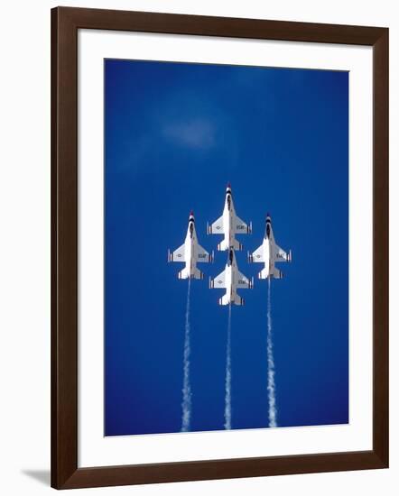 The Us Air Force Thunderbirds Climbing in a Tight Formation-John Alves-Framed Photographic Print