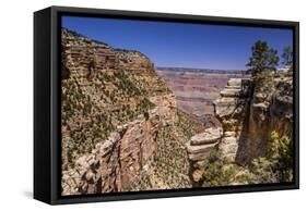 The USA, Arizona, Grand canyon National Park, South Rim, Bright Angel Trail-Udo Siebig-Framed Stretched Canvas