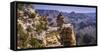 The USA, Arizona, Grand canyon National Park, South Rim, Ducking on A rock close Grandview Point-Udo Siebig-Framed Stretched Canvas