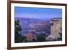 The USA, Arizona, Grand canyon National Park, South Rim, Powell Point, Evening mood, moonrise-Udo Siebig-Framed Photographic Print