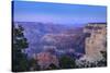 The USA, Arizona, Grand canyon National Park, South Rim, Powell Point, Evening mood, moonrise-Udo Siebig-Stretched Canvas