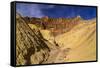 The USA, California, Death Valley National Park, Golden canyon with Red Cathedral-Udo Siebig-Framed Stretched Canvas