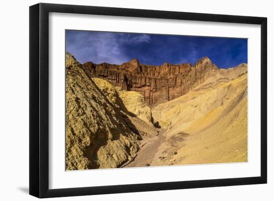 The USA, California, Death Valley National Park, Golden canyon with Red Cathedral-Udo Siebig-Framed Photographic Print