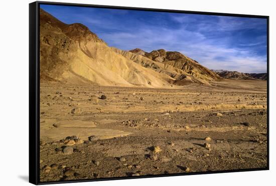 The USA, California, Death Valley National Park, scenery in the Bad Water Road close Golden canyon-Udo Siebig-Framed Stretched Canvas