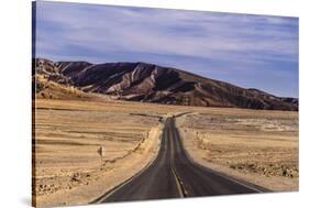 The USA, California, Death Valley National Park, seal Bad Water Road Golden canyon-Udo Siebig-Stretched Canvas