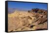 The USA, California, Death Valley National Park, Zabriskie Point, badlands against Panamint Range-Udo Siebig-Framed Stretched Canvas