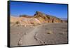 The USA, California, Death Valley National Park, Zabriskie Point, badlands footpath-Udo Siebig-Framed Stretched Canvas