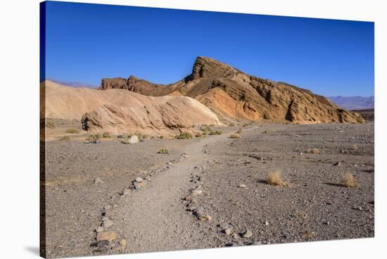 The USA, California, Death Valley National Park, Zabriskie Point, badlands footpath-Udo Siebig-Stretched Canvas