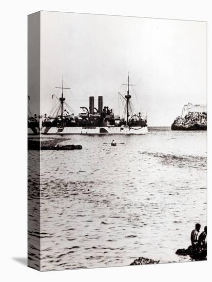The Uss Maine Entering the Port of Havana, Cuba, 1898 (B/W Photo) (See 206526, 206527)-American Photographer-Stretched Canvas