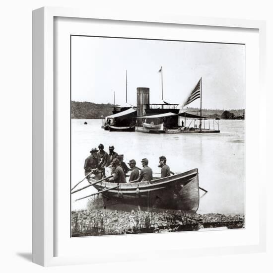 The USS Onondaga on the James River, Virginia in 1864-null-Framed Giclee Print