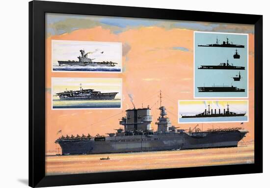 The Uss Saratoga, Converted from a Battle Cruiser to Become an Aircraft Carrier-John S. Smith-Framed Giclee Print