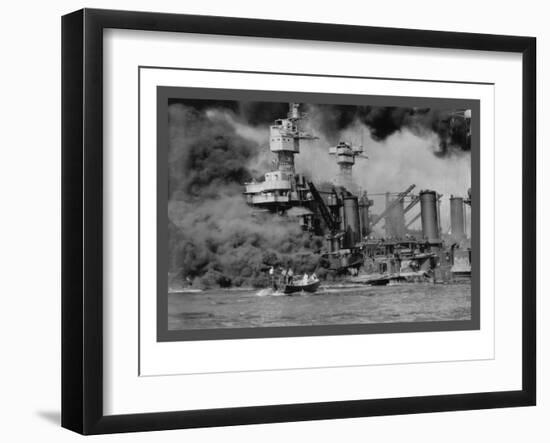 The Uss West Virginia at Pearl Harbor-U.S. Gov'T Navy-Framed Art Print