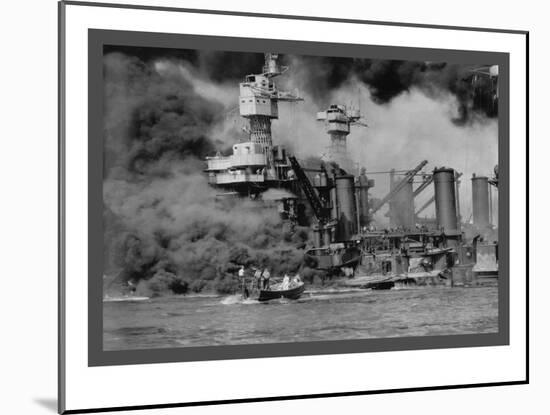 The Uss West Virginia at Pearl Harbor-U.S. Gov'T Navy-Mounted Art Print
