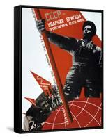 The USSR Is the Crack Brigade of the World Proletariat, 1931-Gustav Klutsis-Framed Stretched Canvas