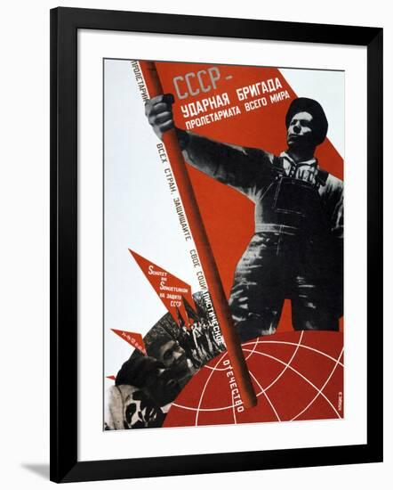 The USSR Is the Crack Brigade of the World Proletariat, 1931-Gustav Klutsis-Framed Giclee Print