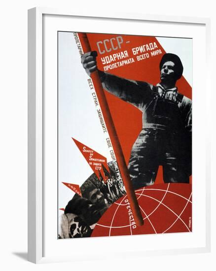 The USSR Is the Crack Brigade of the World Proletariat, 1931-Gustav Klutsis-Framed Giclee Print