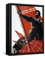 The USSR Is the Crack Brigade of the World Proletariat, 1931-Gustav Klutsis-Framed Stretched Canvas