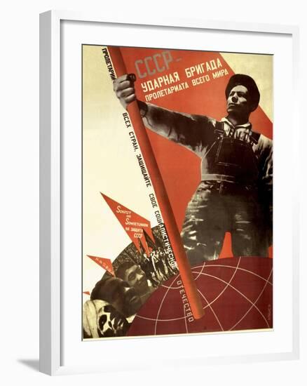 The USSR Is the Crack Brigade of the World Proletariat, 1931-Gustav Klutsis-Framed Giclee Print