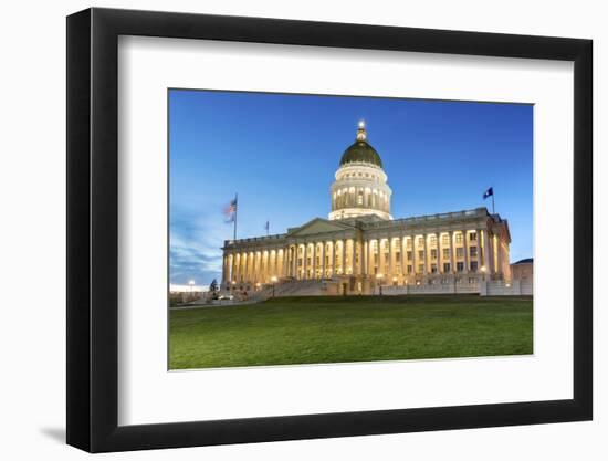 The Utah State Capitol Building at Dusk, Salt Lake City, Utah, Usa-Chris Hepburn-Framed Photographic Print