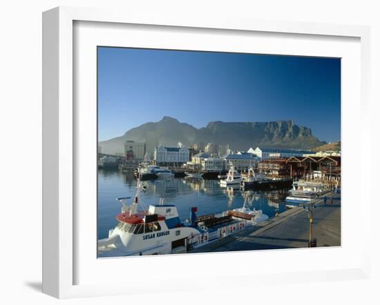 The V & A Waterfront and Table Mountain Cape Town, Cape Province, South Africa-Fraser Hall-Framed Photographic Print