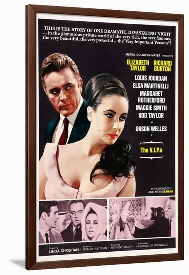 The V.I.P.S, from Left, Richard Burton, Elizabeth Taylor, 1963-null-Framed Art Print