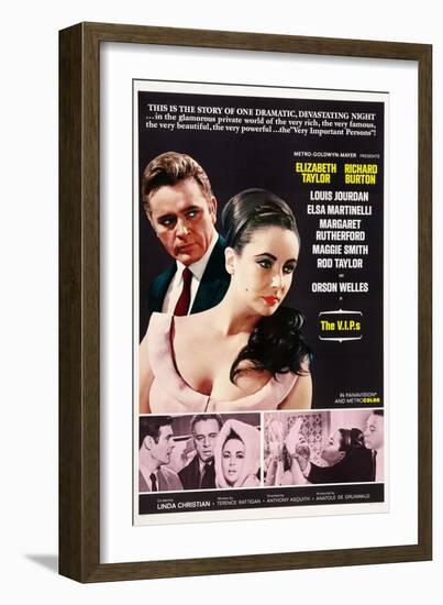 The V.I.P.S, from Left, Richard Burton, Elizabeth Taylor, 1963-null-Framed Art Print