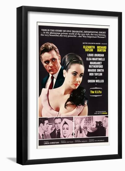 The V.I.P.S, from Left, Richard Burton, Elizabeth Taylor, 1963-null-Framed Art Print