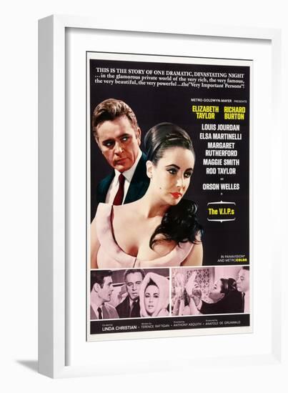 The V.I.P.S, from Left, Richard Burton, Elizabeth Taylor, 1963-null-Framed Art Print