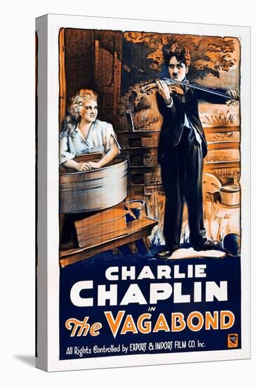 THE VAGABOND, from left: Edna Purviance, Charlie Chaplin, 1916-null-Stretched Canvas