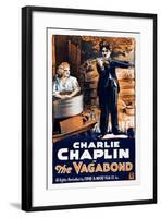 THE VAGABOND, from left: Edna Purviance, Charlie Chaplin, 1916-null-Framed Art Print