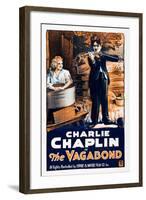 THE VAGABOND, from left: Edna Purviance, Charlie Chaplin, 1916-null-Framed Art Print