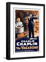 THE VAGABOND, from left: Edna Purviance, Charlie Chaplin, 1916-null-Framed Art Print