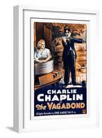 THE VAGABOND, from left: Edna Purviance, Charlie Chaplin, 1916-null-Framed Art Print