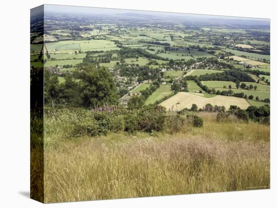 The Vale of Evesham from the Main Ridge of the Malvern Hills, Worcestershire, England-David Hughes-Stretched Canvas