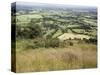 The Vale of Evesham from the Main Ridge of the Malvern Hills, Worcestershire, England-David Hughes-Stretched Canvas