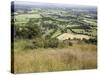 The Vale of Evesham from the Main Ridge of the Malvern Hills, Worcestershire, England-David Hughes-Stretched Canvas