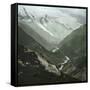 The Valley of Argentière and Chamonix, Seen from the Col De Balme Mountain Pass (Savoy)-Leon, Levy et Fils-Framed Stretched Canvas