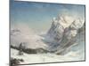 The Valley of Grindelwald, Winter, 1916 (Oil on Canvas)-Ernest Albert Waterlow-Mounted Giclee Print