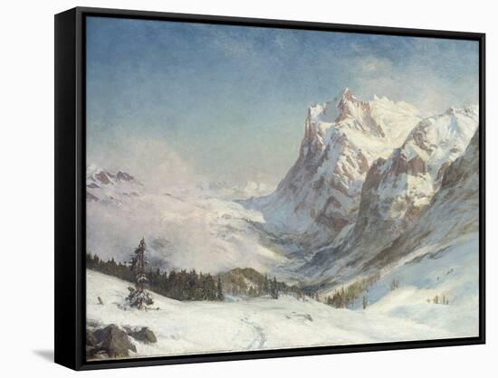 The Valley of Grindelwald, Winter, 1916 (Oil on Canvas)-Ernest Albert Waterlow-Framed Stretched Canvas